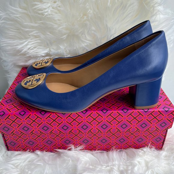 ✨ BNIB Tory Burch Janey 50mm Navy Blue Pump (size 8) 👠💙 - Picture 2 of 5